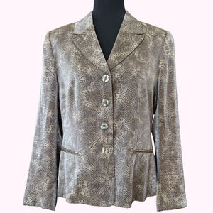 Vintage 90s Bergamo EBI Snakeskin Blazer Size 10